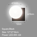 Modern minimalist glass ball led wall lamp bedroom sconce