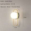 Modern minimalist glass ball led wall lamp bedroom sconce