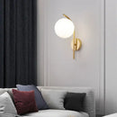 Modern minimalist glass ball led wall lamp bedroom sconce