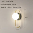 Modern minimalist glass ball led wall lamp bedroom sconce