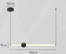 Modern minimalist glass rod pendant light for living room