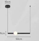 Modern minimalist glass rod pendant light for living room