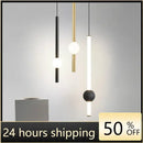 Modern minimalist glass rod pendant light for living room