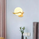 Modern minimalist glass shade gold wall lamp for bedroom
