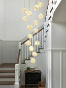 Modern minimalist gold decorbites glass chandelier staircase light