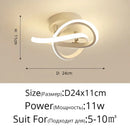 Modern minimalist gold led ceiling light living room curved arms