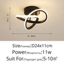 Modern minimalist gold led ceiling light living room curved arms