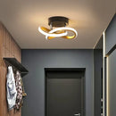 Modern minimalist gold led ceiling light living room curved arms