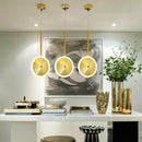 Modern minimalist gold led pendant light kitchen island decor