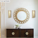 Modern minimalist gold metal rectangle wall sconce light living room