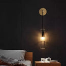 Modern minimalist golden glass wall lamp living room sconce