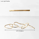 Modern minimalist golden led ring hanging light for dining room