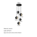 Modern minimalist gray and gold pendant light dining room