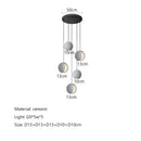 Modern minimalist gray and gold pendant light dining room