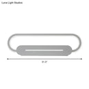 Modern minimalist gray oval led wall sconce bedroom light