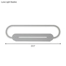 Modern minimalist gray oval led wall sconce bedroom light
