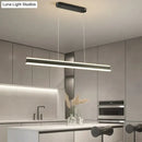 Modern minimalist led black pendant light for dining room
