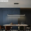 Modern minimalist led black pendant light for dining room