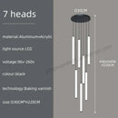 Modern minimalist loft black chandelier living room pendant light