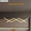 Modern minimalist metal line art hanging light dining room