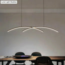 Modern minimalist metal line art hanging light dining room