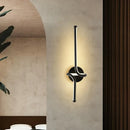 Modern minimalist metallic led wall sconce bedroom linear light