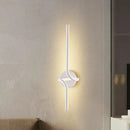 Modern minimalist metallic led wall sconce bedroom linear light