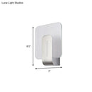Modern minimalist nickel led bathroom wall sconce with glass shade