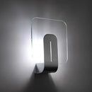 Modern minimalist nickel led bathroom wall sconce with glass shade