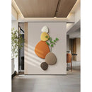Modern minimalist textured stone green plant mural wall lamp living room