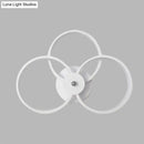 Modern minimalist white 3-ring wall sconce light fixture bedroom light