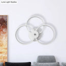 Modern minimalist white 3-ring wall sconce light fixture bedroom light