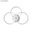 Modern minimalist white 3-ring wall sconce light fixture bedroom light