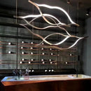 Modern minimalist white & bronze lip shaped chandelier living room