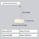 Modern minimalist white ceiling pendant lamp for kitchen bedroom