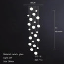 Modern minimalist white cobblestone glass led pendant light stairway