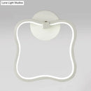 Modern minimalist white curved square led wall sconce bedroom light