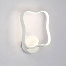 Modern minimalist white curved square led wall sconce bedroom light