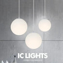 Modern minimalist white frosted acrylic ball pendant light dining room