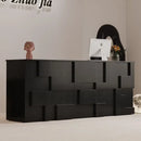 Modern minimalist white geometric living room lockers
