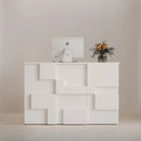Modern minimalist white geometric living room lockers