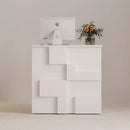 Modern minimalist white geometric living room lockers