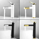 Modern minimalist white & gold black brass bathroom sink faucet