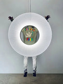 Modern minimalist white led pendant light bedroom round lamp