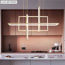 DecorBites™ Minimalist LED White Frame Rectangular Hanging Light with Acrylic Island Lighting Fixture