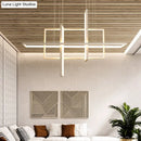DecorBites™ Minimalist LED White Frame Rectangular Hanging Light with Acrylic Island Lighting Fixture