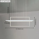 DecorBites™ Minimalist LED White Frame Rectangular Hanging Light with Acrylic Island Lighting Fixture