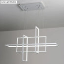 DecorBites™ Minimalist LED White Frame Rectangular Hanging Light with Acrylic Island Lighting Fixture