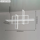 DecorBites™ Minimalist LED White Frame Rectangular Hanging Light with Acrylic Island Lighting Fixture