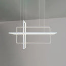DecorBites™ Minimalist LED White Frame Rectangular Hanging Light with Acrylic Island Lighting Fixture